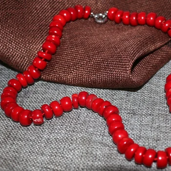 Natūralus raudonasis koralas abacus karoliukai grandinės choker karoliai moterų vestuvių aukštos kokybės dovanos naujas mados juvelyrikos 20inch B2916