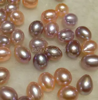 Natūralūs gėlavandeniai perlai, pusė skylę vienas perlas, labai stiprus šviesos 9 -- 10 mm, rožinė ir violetinė Du spalva galima pasirinkti