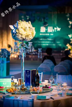 Nauja Europos stiliaus vestuvių kristalų žvakidė rekvizitai modelis kambarys prabangaus viešbučio restorane Žvakidė papuošalai