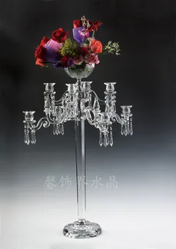 Nauja Europos stiliaus vestuvių kristalų žvakidė rekvizitai modelis kambarys prabangaus viešbučio restorane Žvakidė papuošalai