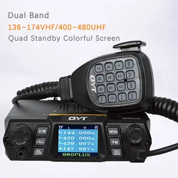 Nauja QYT KT-980Plus Dual Quad Band Ekranas Walkie Talkie Automobilių Du Būdu Radijo Stotis Su Ekranu Nemokamas Pristatymas