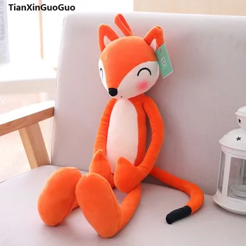 Nauja stiliaus Didelis 125cm animacinių filmų fox pliušinis žaislas ilgas kojas brown fox žemyn medvilnės, labai minkšta lėlė mesti pagalvę gimtadienio dovana s0905