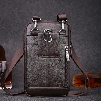 Nauja stiliaus natūralios odos vyriški maišelį 6.5 colių Mažų pečių maišą krepšys mobiliojo telefono krepšiai