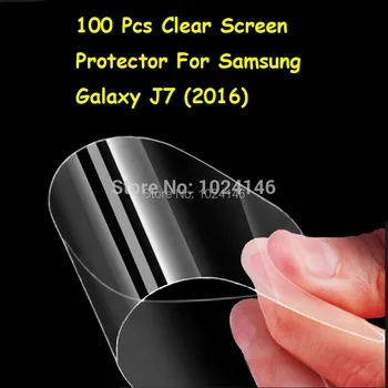 Naujas 100 Vnt./Daug HD Clear Screen Protector For Samsung Galaxy J7 (2016 M.) 5.5 Colių Apsauginės Plėvelės Guard Su Skudurėliu