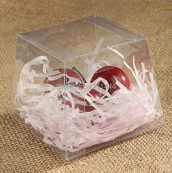 Naujas 100vnt trapecijos formos saldainių dėžutė, aišku, pvc langą vyniojimo saldainiai ir šokoladas 7*7*5.5 cm