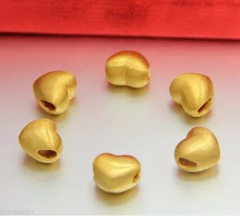 Naujas 1pcs Geriausias 24K Geltonojo Aukso Pakabukas / 3D Wiredrawing Meilė Širdies Pakabukas / 0,8 g