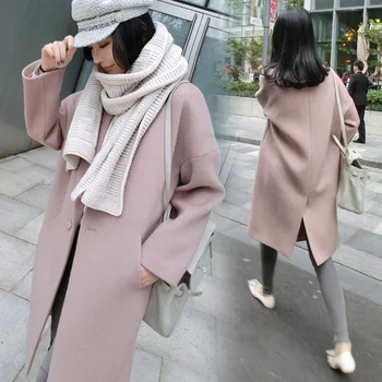 Naujas 2018 m. pavasarį, rudenį moterų striukė ilgi paltai moterų Mišiniai, šiltas vilnonis paltas ponios Mados atsitiktinis paltai AC345