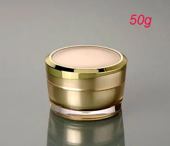 Naujas 50g AKRILO aukso grietinėlės indelį ,aukso plastiko 50 g grietinėlės indelį ,50g tuščių plastikinių Kosmetikos Pakuotės Kosmetikos Jar