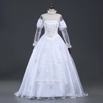 Naujas Alice in Wonderland Kostiumas Baltas Kostiumas Karalienė Dress Helovinas Cosplay Kostiumas