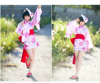 Naujas Anime Bakemonogatari Cosplay Araragi Tsukihi Helovinas Pavasarį, Vasarą, Rudenį Šortai Yukata Kimono Kostiumas Pilnas Komplektas(Kimono+Bel