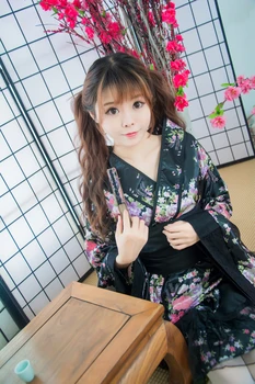 Naujas Anime Kostiumais Lolita Šalis Suknelė Juoda Suknelė Kimono Merginos Cosplay Kostiumai
