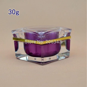 Naujas atvykimo 30g violetinė patels formos akrilo kremas butelis,eyecream jar,Kosmetikos Indelį,Kosmetikos Pakuotės