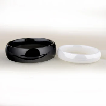 Naujas Atvykimo Aukštos Kokybės Balti Hi-Tech Keramikos Dome Band Žiedas Moters Dovana Sužadėtuvių 3.5 mm/6 mm Pločio Dydis 5-12