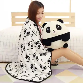 Naujas Atvykimo mielas Panda Pagalvę PlushToy Office Pagalvėlė Panda Antklodė Didelis Dydis Flanelė Antklodė Gimtadienio Dovana