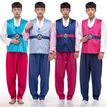 Naujas Atvykimo Vyrų Hanbok Vyrų Korėja Tradicija Kostiumas 3 VNT Hanfu Korėjos Liaudies Drabužius Etapo Rezultatų Šaliai, Cosplay Kostiumų 16