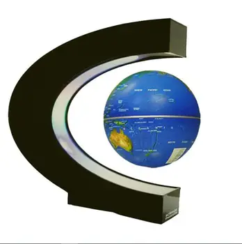 Naujas atvyksta 4 colių C Formos Elektroninių Magnetic Levitation Plaukiojantis Rutulio Pasaulio Žemėlapį su LED Žibintai Gimtadienio Dovana