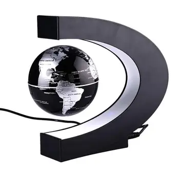 Naujas atvyksta 4 colių C Formos Elektroninių Magnetic Levitation Plaukiojantis Rutulio Pasaulio Žemėlapį su LED Žibintai Gimtadienio Dovana