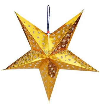 Naujas Atvyksta Kalėdų Ornamentu 30cm Popieriaus penkių žvaigždučių star umbra Kalėdų išdėstymas Popieriaus Žibintų Apdaila