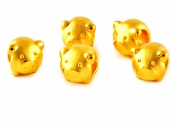 Naujas Autentiškas 24K Geltonojo Aukso Pakabukas / 3D Pasisekė Mielas Kiaulių/ 1.20 g 1pcs
