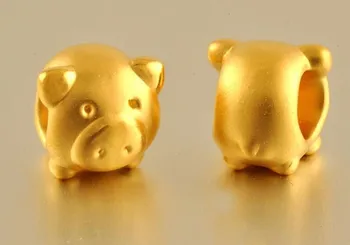 Naujas Autentiškas 24K Geltonojo Aukso Pakabukas / 3D Pasisekė Mielas Kiaulių/ 1.20 g 1pcs
