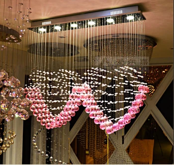 Naujas blizgikliai rožinė liustra cristal žibintus, miegamasis led namų apšvietimo šviestuvai