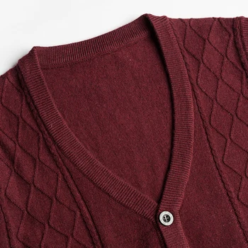 Naujas Dizainas 2016 M. Rudenį Mens Mados V-kaklo Kašmyro Megztinis Liemenė Megztinis Su Mygtukais