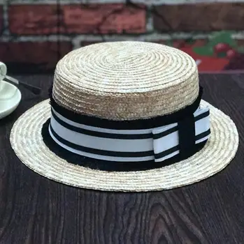 Naujas Europos ir Amerikos užimantys mažas, saldus vėjo bitės šiaudų skrybėlę flat top plotis austi šiaudų skrybėlę ms saulės skrybėlę skrybėlę spalvinimas