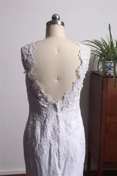 Naujas Gražus Vestuvių Suknelės 2018 Mermaid Stiliaus Senovinių Nėrinių Nuotakos Suknelė Valymo Traukinio Rankovių Nuotakos Suknelė