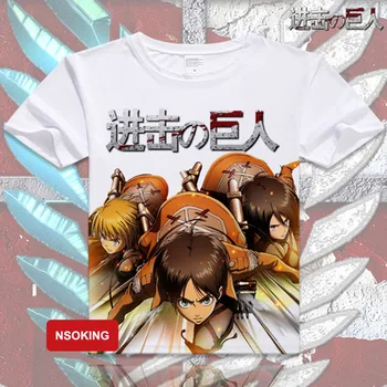 Naujas Išpuolis Titan T-shirt Anime Trumpas Rankovės marškinėliai Shingeki no Kyojin Apklausa Korpusas Kvėpuojantis Tees