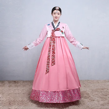 Naujas Išsiuvinėti Hanbok Tradicinius Korėjiečių Drabužius Ilgomis Rankovėmis Vestuvių Suknelė Hanbok Nacionalinių Kostiumų Scenoje Šokio Aisa Drabužiai