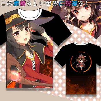 Naujas Kono Subarashii Sekai ni Shukufuku wo Megumin marškinėliai Anime Cosplay t-marškinėliai vyrams, moterims trumpomis rankovėmis Tees