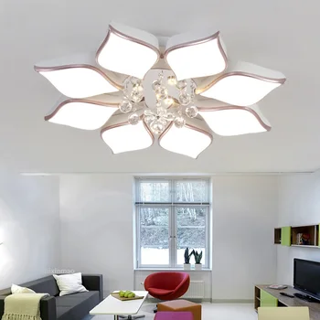 Naujas kristalų modernios LED gėlių formos lubų lempa kambarį miegamojo interjeras šiuolaikinių led Lubų šviesos AC110-240V