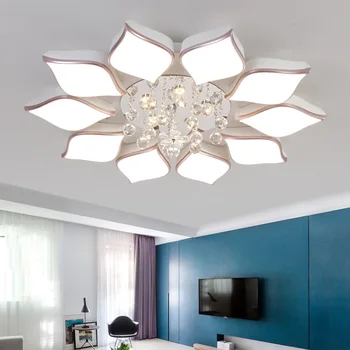 Naujas kristalų modernios LED gėlių formos lubų lempa kambarį miegamojo interjeras šiuolaikinių led Lubų šviesos AC110-240V