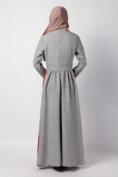 Naujas mados musulmonų moterų suknelė abaja dubajus jibabs kaftan ilgomis rankovėmis waisted formos suknelė printng skraiste arabų drabužis 041