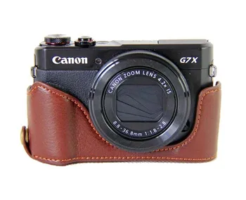 Naujas Mados natūralios Odos Atveju Fotoaparatas Canon Powershort G7X II G7X-2 G7X Ženklas 2 Kameros Bay Pusė Atveju Apačioje Dangtelį Įstaiga
