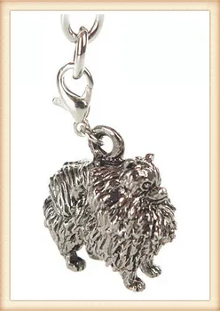 Naujas mados rankų darbo gyvūnų Key chain Mielas Pomeranijos Šuo key chain mažas Mielas Pet raktų žiedas Anti-Sidabro Padengtą brithday dovana