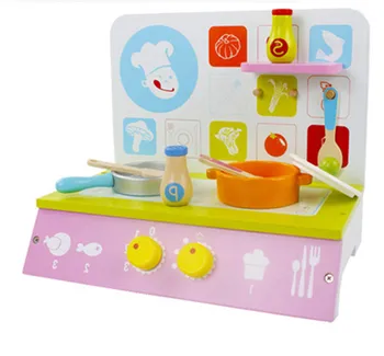 Naujas medinis žaislas Medinis modeliavimo žaisti maža virtuvė, židinys, žaislai Išgalvotas ankstyvojo lavinimo žaislai, mediniai blokai vaikų žaislų