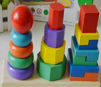 Naujas medinis žaislas Spalva atraminės konstrukcijos Žiedas Švietimo žaislas Kūdikio žaislas Nemokamas pristatymas