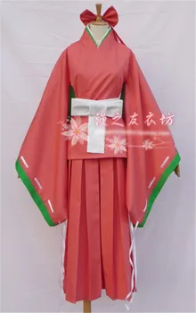 NAUJAS Mirai Nikki Derinys Kasugano Cosplay Kostiumų Rožinės spalvos Kimono, Pilnas Komplektas Vienodos suknelė, sijonas anime drabužiai