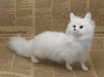 Naujas modeliavimo white fox žaislas puikus fox nuolatinis namų puošybai lėlė apie 26x7x15cm