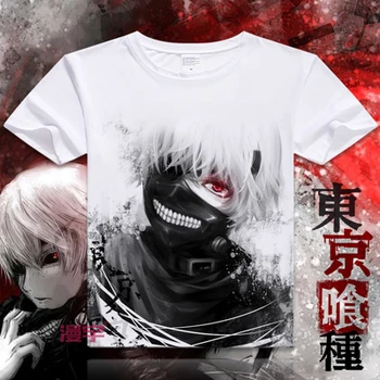 Naujas Naujas Anime Tokyo Pabaisa Cosplay Kaneki Ken Cos Helovinas Vasaros Trumparankoviai Marškinėliai T-Shirts