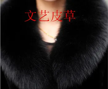 Naujas Nemokamas pristatymas Ultralarge kailiniai paltai fox fur moterų paltas kratinys vidutinio-ilgo kailio, odos, kailiai, kailio