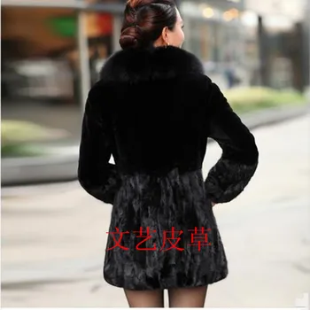 Naujas Nemokamas pristatymas Ultralarge kailiniai paltai fox fur moterų paltas kratinys vidutinio-ilgo kailio, odos, kailiai, kailio