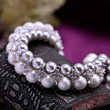 Naujas Prabangus cirkonis, Aukštos kokybės, Puikus apvalus Natūralus lukštais pilka balta perlų vėrinį Mados perlų Vėrinį už womenMom dovana