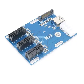 Naujas Produktas, 1 Port PCI-E 1X 3 Lizdas 1X Jungiklis Daugiklis Expander HUB Plėtra Riser Card