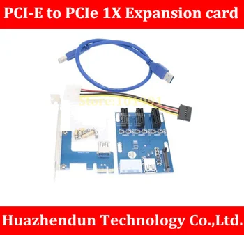 Naujas Produktas, 1 Port PCI-E 1X 3 Lizdas 1X Jungiklis Daugiklis Expander HUB Plėtra Riser Card