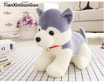 Naujas puikus bell haskis pilkos spalvos šuo, apie 30cm minkštas pliušinis žaislas Lėlės gimtadienio dovana b2651