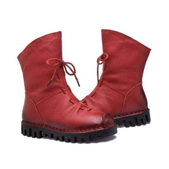 Naujas Pusėje užtrauktukas laisvalaikio moteriški žieminiai batai, Rankų darbo odiniai batai Triušio plaukų Moterų batai platformos batai moterims k347