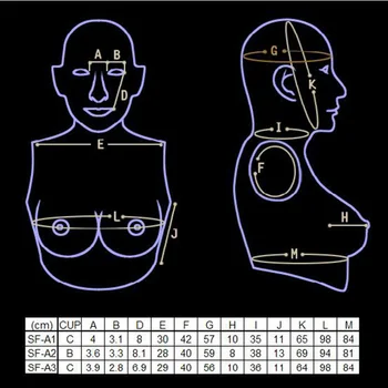 Naujas SF-A3 kostiumas kaukė, silikoninių krūtų formos Virtualus odos, jūs galite pamatyti gražus galva, gali kvėpuoti net krūtinės padažu kaukė.