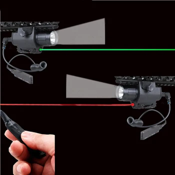 Naujas Taktinis LED Žibintuvėlis ir Raudonojo Lazerio Akyse Combo su Nuotolinio valdymo Rankena ir 20mm tvirtinimas Glock 17 ir 19 Medžiokliniai Šautuvai D